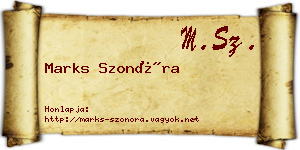 Marks Szonóra névjegykártya